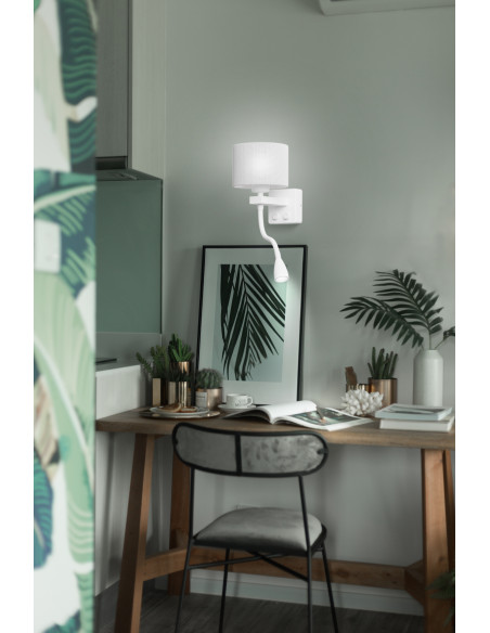 CANDELLUX POLO KINKIET 1X40W E27 + 2W LED BIAŁY ABAŻ. OKRĄGŁY SZARY 21-75383