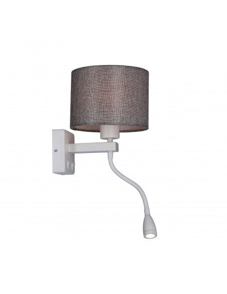 CANDELLUX POLO KINKIET 1X40W E27 + 2W LED BIAŁY ABAŻ. OKRĄGŁY SZARY 21-75383