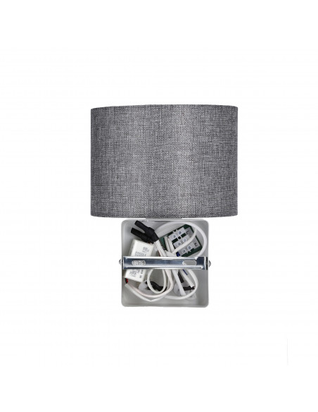 CANDELLUX POLO KINKIET 1X40W E27 + 2W LED BIAŁY ABAŻ. OKRĄGŁY SZARY 21-75383