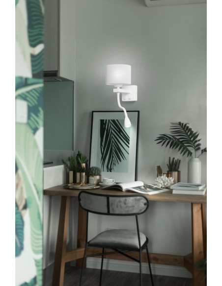 CANDELLUX POLO KINKIET 1X40W E27 + 2W LED BIAŁY ABAŻ. OKRĄGŁY SZARY 21-75383