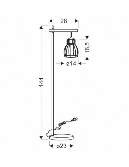 CANDELLUX BERNITA LAMPA PODŁOGOWA 1X60W E27CZARNY 51-78766