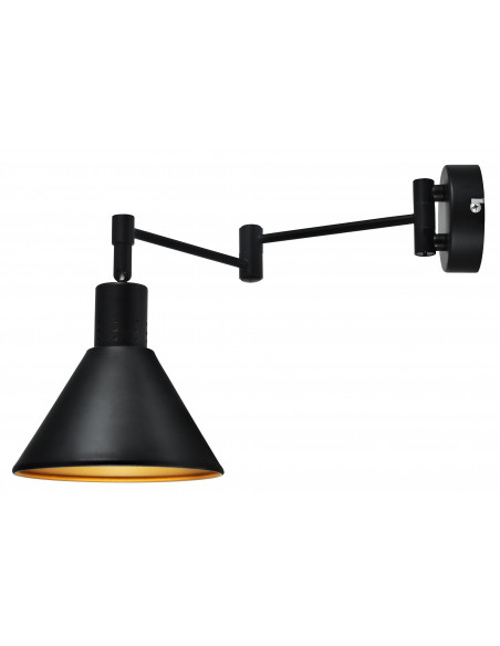 CANDELLUX COPENHAGEN LAMPA KINKIET 1X40W E14 CZARNY ŚRDEK ZŁOTY 21-75444