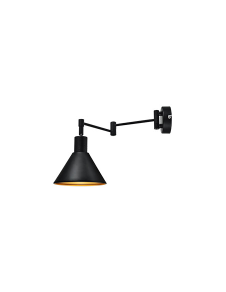 CANDELLUX COPENHAGEN LAMPA KINKIET 1X40W E14 CZARNY ŚRDEK ZŁOTY 21-75444