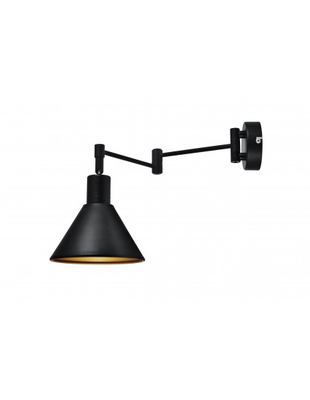 CANDELLUX COPENHAGEN LAMPA KINKIET 1X40W E14 CZARNY ŚRDEK ZŁOTY 21-75444