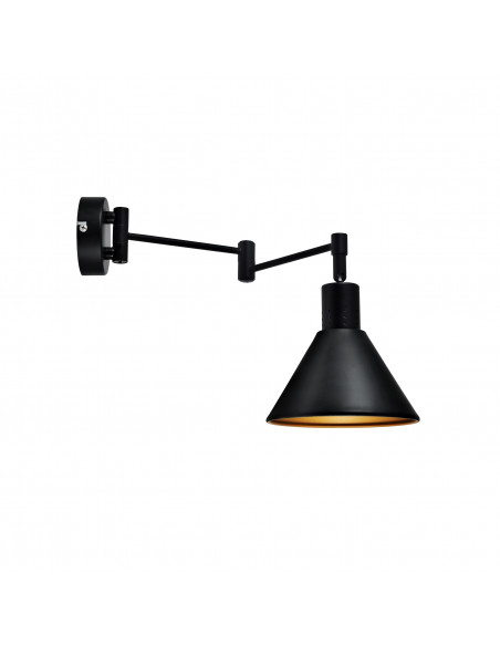 CANDELLUX COPENHAGEN LAMPA KINKIET 1X40W E14 CZARNY ŚRDEK ZŁOTY 21-75444