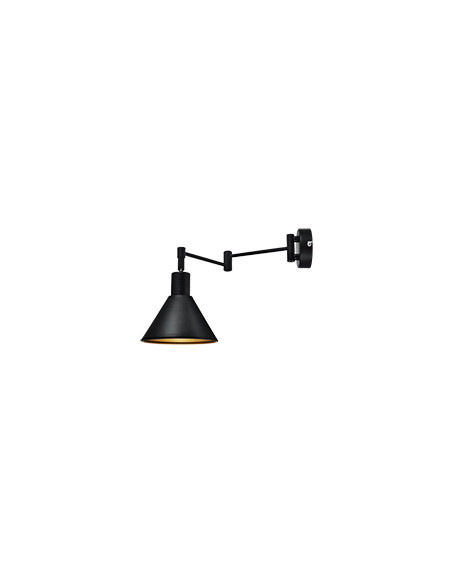 CANDELLUX COPENHAGEN LAMPA KINKIET 1X40W E14 CZARNY ŚRDEK ZŁOTY 21-75444