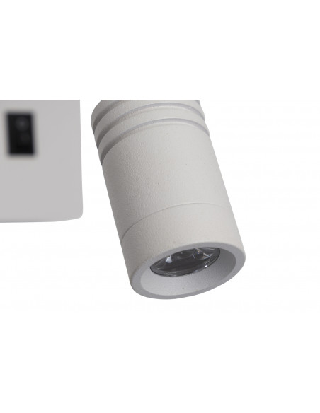 CANDELLUX MAGNUM 3 LAMPA KINKIET PROSTOKĄTNY 1X40W E27+3W LED ABAŻUR OKRĄGŁY BIAŁY 21-75673