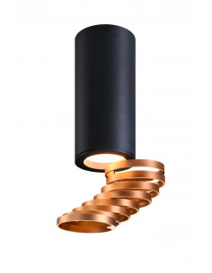 CANDELLUX TUBA LAMPA SUFITOWA 1X15W GU10 6/20 ZŁOTY+CZARNY 2277110