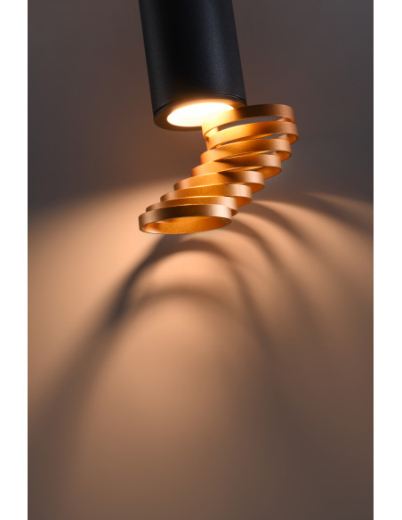 CANDELLUX TUBA LAMPA SUFITOWA 1X15W GU10 6/20 ZŁOTY+CZARNY 2277110