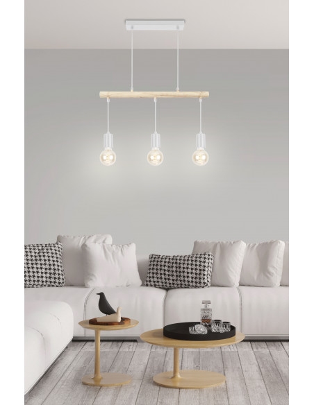 CANDELLUX IZZY LAMPA WISZĄCA 3X60W E27 BIAŁY 33-78070