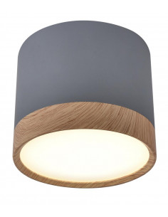 CANDELLUX TUBA LAMPA SUFITOWA 9W LED 8,8/7,5 DREWNIANY+SZARY 4000K 2275925