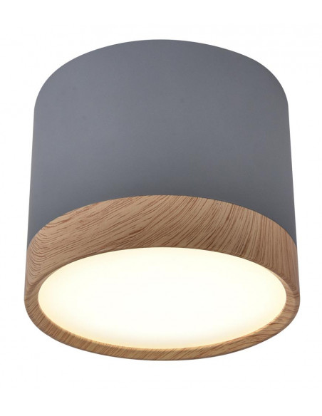 CANDELLUX TUBA LAMPA SUFITOWA 9W LED 8,8/7,5 DREWNIANY+SZARY 4000K 2275925