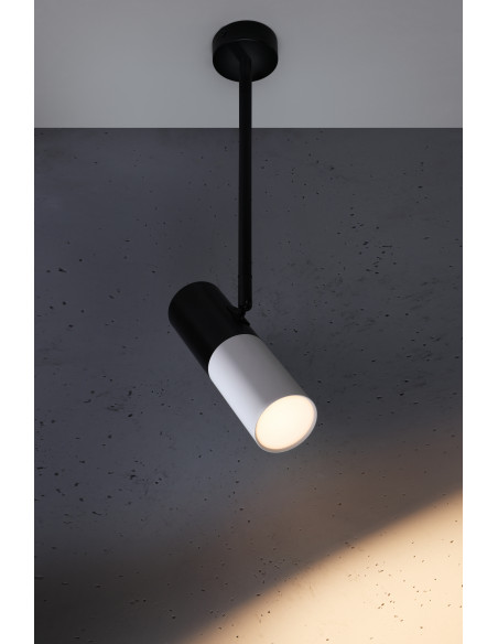 CANDELLUX TUBA LAMPA WISZĄCA/SZTYCA 1X15W GU10 6,8/19,5 BIAŁY+CZARNY 31-78353