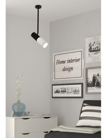CANDELLUX TUBA LAMPA WISZĄCA/SZTYCA 1X15W GU10 6,8/19,5 BIAŁY+CZARNY 31-78353