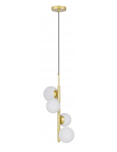 CANDELLUX Cordel lampa wisząca mosiądz 4x20w g9 klosz biały 34-01559