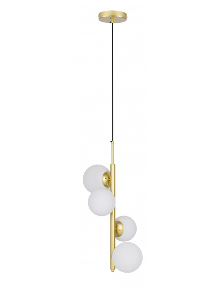 CANDELLUX Cordel lampa wisząca mosiądz 4x20w g9 klosz biały 34-01559