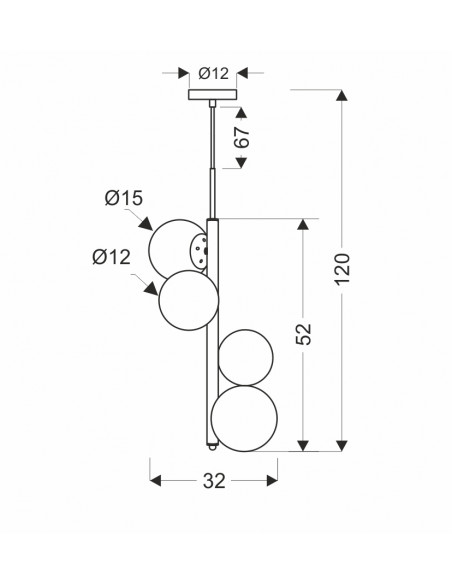 CANDELLUX Cordel lampa wisząca mosiądz 4x20w g9 klosz biały 34-01559