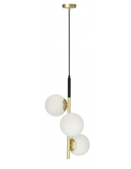 CANDELLUX Duo lampa wisząca czarny matowy+złoty 3x15w e14 klosz biały 33-01276