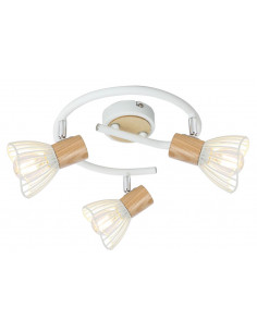 CANDELLUX CHILE LAMPA SUFITOWA SPIRALA 3XMAX25W E14 BIAŁY + DREWNO 98-61652