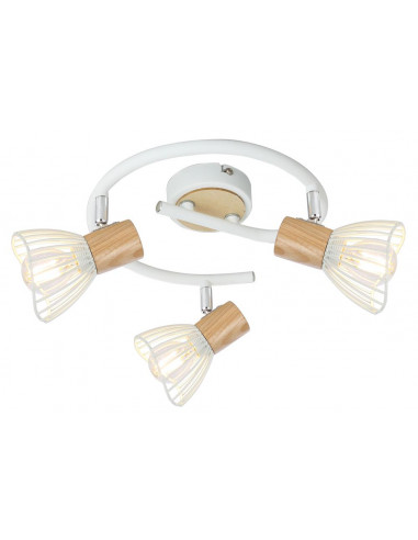 CANDELLUX CHILE LAMPA SUFITOWA SPIRALA 3XMAX25W E14 BIAŁY + DREWNO 98-61652