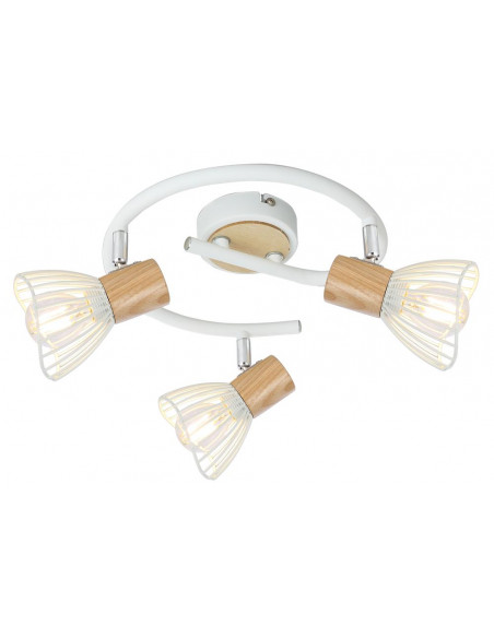 CANDELLUX CHILE LAMPA SUFITOWA SPIRALA 3XMAX25W E14 BIAŁY + DREWNO 98-61652