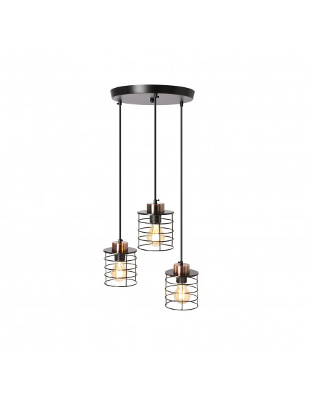 CANDELLUX Glob lampa wisząca czarny+złoty talerz 3x40w e27 klosz czarny 33-00408