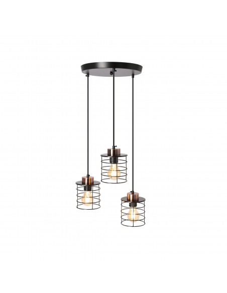 CANDELLUX Glob lampa wisząca czarny+złoty talerz 3x40w e27 klosz czarny 33-00408