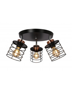 CANDELLUX Glob lampa sufitowa plafon czarny+złoty 3x40w e27 klosz czarny 98-00392