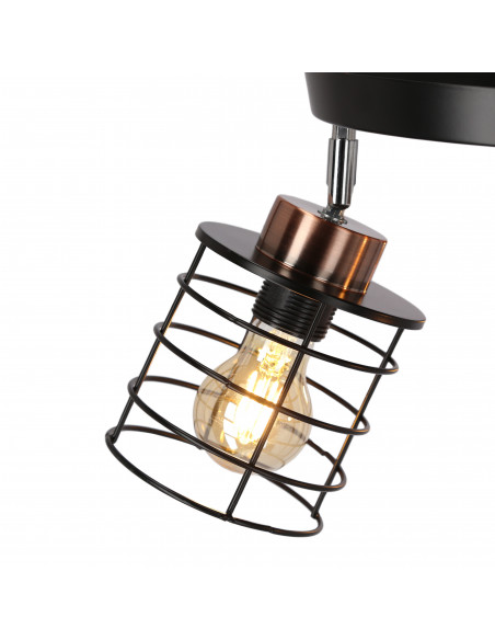 CANDELLUX Glob lampa sufitowa plafon czarny+złoty 3x40w e27 klosz czarny 98-00392