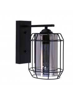 CANDELLUX Jonera lampa kinkiet czarny p20 1x40w e27 klosz dymiony 21-10186