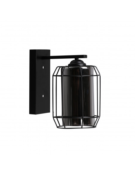 CANDELLUX Jonera lampa kinkiet czarny p20 1x40w e27 klosz dymiony 21-10186