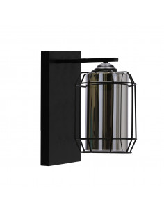 CANDELLUX Jonera lampa kinkiet czarny p25 1x40w e27 klosz dymiony 21-08411