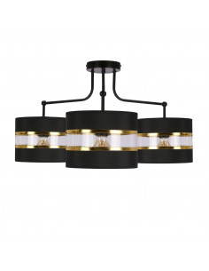 CANDELLUX Andy lampa wisząca czarny 3x40w e27 abażur czarny+złoty 33-06141
