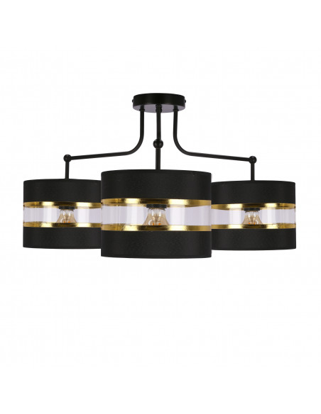 CANDELLUX Andy lampa wisząca czarny 3x40w e27 abażur czarny+złoty 33-06141