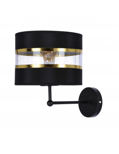 CANDELLUX Andy lampa kinkiet czarny 1x40w e27 abażur czarny+złoty 21-06134