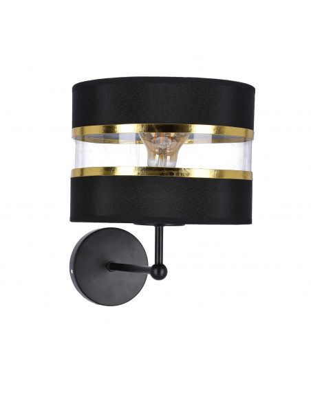CANDELLUX Andy lampa kinkiet czarny 1x40w e27 abażur czarny+złoty 21-06134