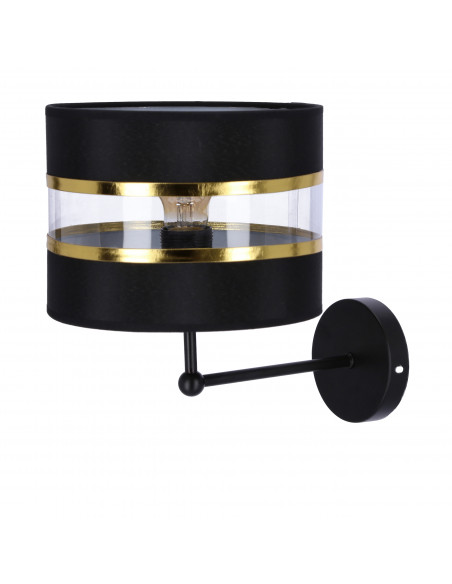 CANDELLUX Andy lampa kinkiet czarny 1x40w e27 abażur czarny+złoty 21-06134