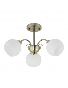 CANDELLUX NESTOR Lampa wiszące patynowy 3x40W E27 klosz biały 33-34939