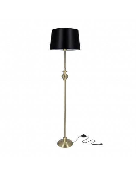 CANDELLUX Prima gold lampa podłogowa złoty satynowy 1x60w e27 abażur czarny 51-09258