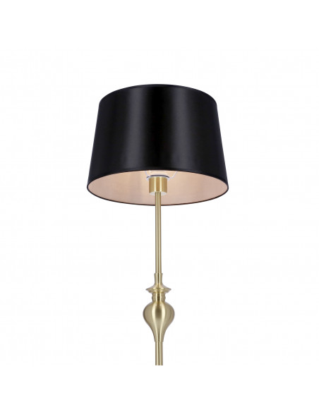 CANDELLUX Prima gold lampa podłogowa złoty satynowy 1x60w e27 abażur czarny 51-09258