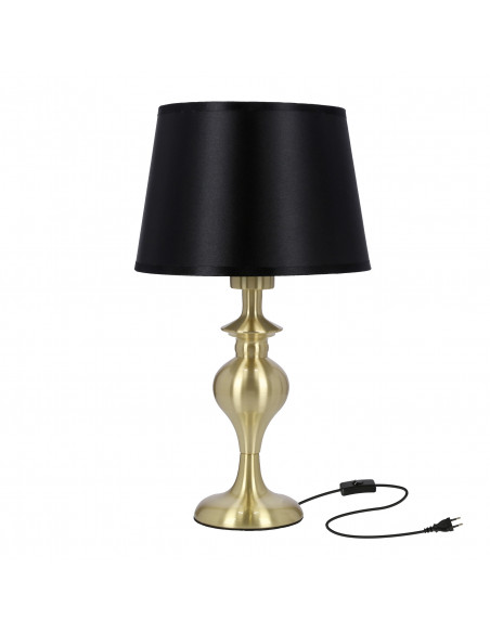 CANDELLUX Prima gold lampa gabinetowa złoty satynowy 1x60w e27 abażur czarny 41-09227