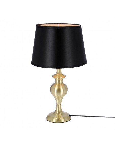 CANDELLUX Prima gold lampa gabinetowa złoty satynowy 1x60w e27 abażur czarny 41-09227