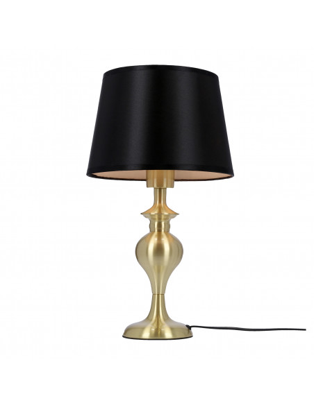 CANDELLUX Prima gold lampa gabinetowa złoty satynowy 1x60w e27 abażur czarny 41-09227