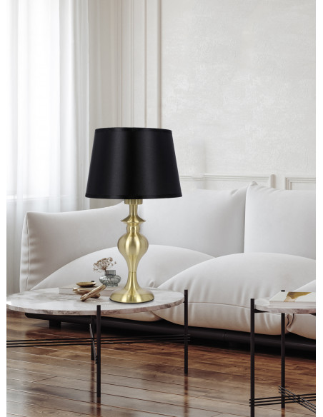 CANDELLUX Prima gold lampa gabinetowa złoty satynowy 1x60w e27 abażur czarny 41-09227