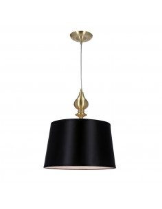 CANDELLUX Prima gold lampa wisząca złoty satynowy 1x60w e27 abażur czarny 31-09241