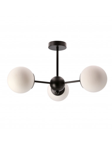 CANDELLUX Calari lampa wisząca czarny 3x40W E14 klosz biały 33-37459