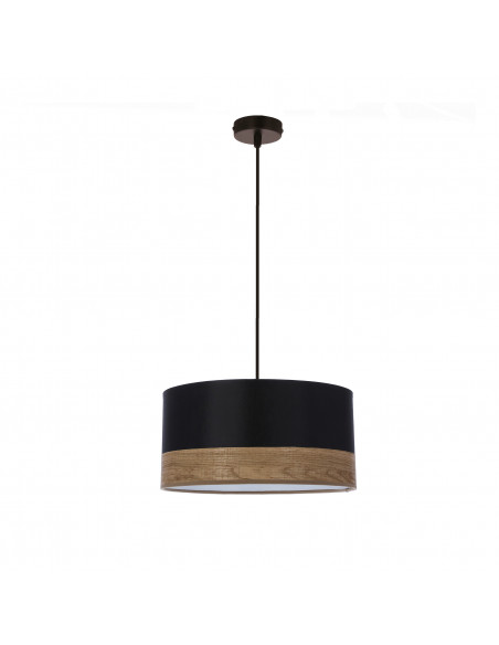 CANDELLUX Porto lampa wisząca czarny 1x60w e27 abażur czarny+fornir 31-17598