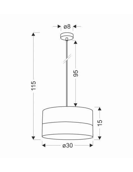 CANDELLUX Porto lampa wisząca czarny 1x60w e27 abażur czarny+fornir 31-17598