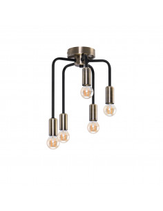 CANDELLUX Saga lampa sufitowa patyna+matowy czarny 5x40w e14 35-01337