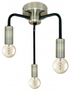 CANDELLUX Saga lampa sufitowa patyna+matowy czarny 3x40w e14 33-01320